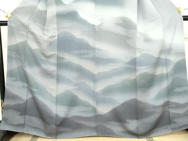 平和屋着物●訪問着 重ね山文 暈し染め 正絹 逸品 AABJ8595cs