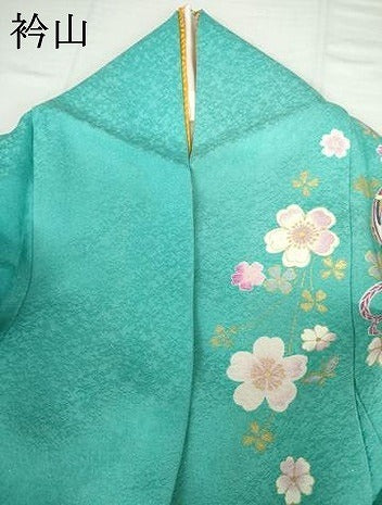 平和屋着物●豪華振袖 駒刺繍 花蝶毬文 暈し染め 金彩 銀通し地 正絹 逸品 AABJ8603cs