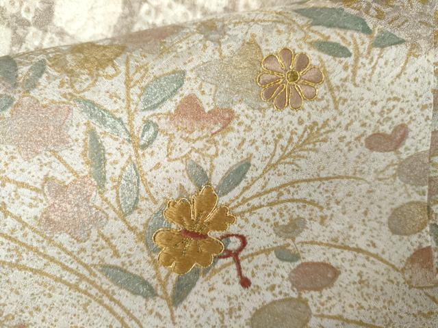 平和屋着物●訪問着 絞り 刺繍 道長吉祥花文 金糸 金彩 正絹 逸品 AABJ8604cs
