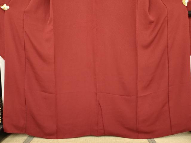 平和屋着物●豪華振袖 色無地 茜色 正絹 逸品 AABJ8619cs