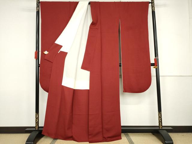 平和屋着物●豪華振袖 色無地 茜色 正絹 逸品 AABJ8619cs