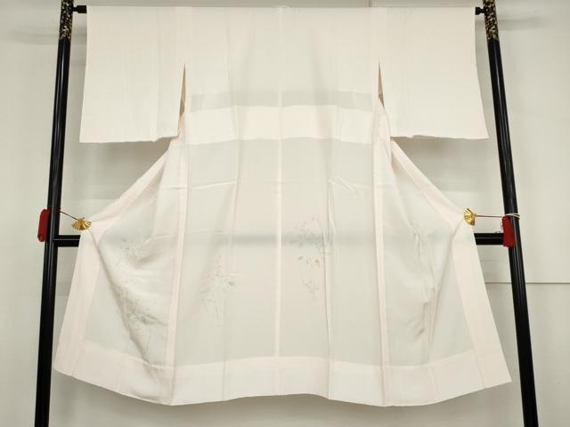 平和屋着物●長襦袢 無双仕立て 手描き 絞り 枝花文 正絹 逸品 未使用 AABJ8621cs