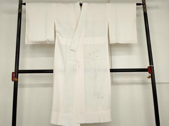 平和屋着物●長襦袢 無双仕立て 手描き 絞り 枝花文 正絹 逸品 未使用 AABJ8621cs