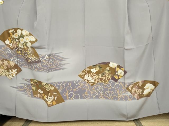 平和屋着物●豪華色留袖 駒刺繍 地紙草花文 暈し染め 金彩 ますいわ屋扱い 正絹 逸品 AABJ8626cs