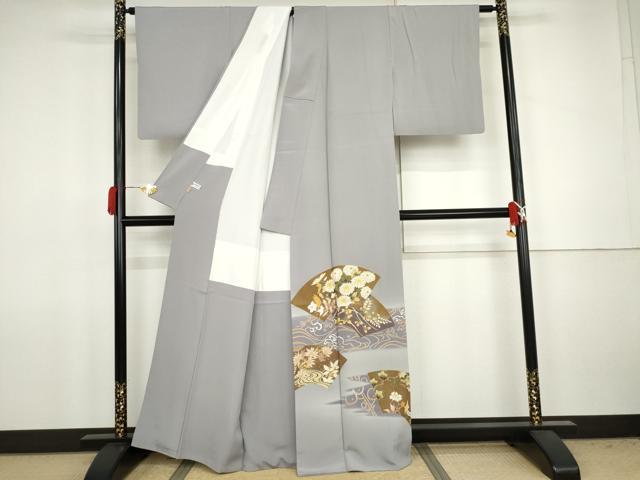平和屋着物●豪華色留袖 駒刺繍 地紙草花文 暈し染め 金彩 ますいわ屋扱い 正絹 逸品 AABJ8626cs