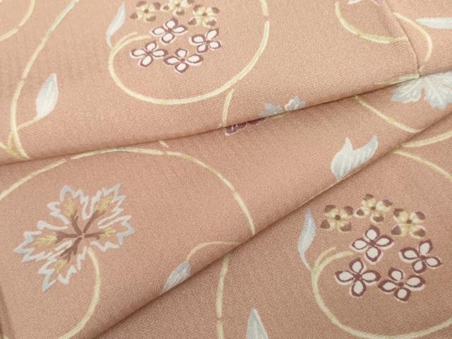 平和屋着物●上質な小紋 花唐草文 正絹 逸品 AABJ8635cs
