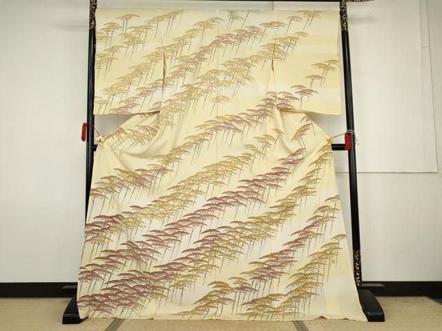 平和屋着物●訪問着 友禅 作家物 英世 枝松文 暈し染め 仮絵羽 正絹 逸品 未使用 AABJ8650cs
