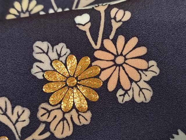 平和屋着物●創業460年・千總 訪問着 駒刺繍 枝花文 正絹 逸品 AABJ8679cs