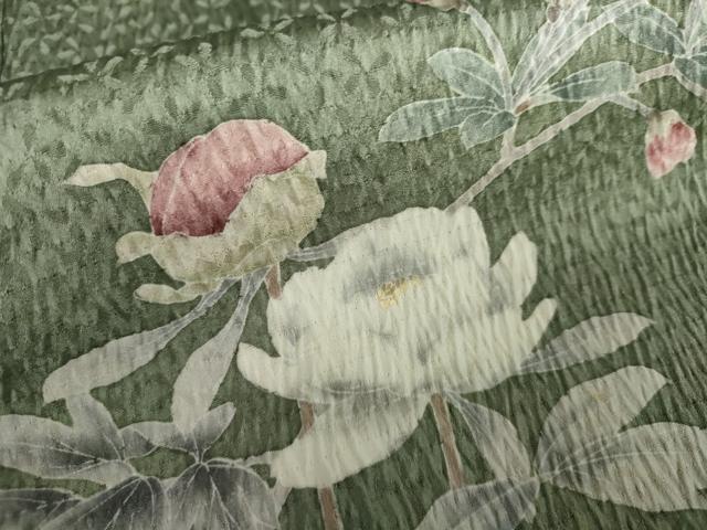 平和屋着物●訪問着 友禅 枝花文 暈し染め 正絹 逸品 AABJ8701cs