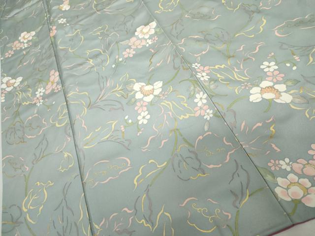 平和屋着物●上質な小紋 草花文 金彩 正絹 逸品 AABJ8710cs
