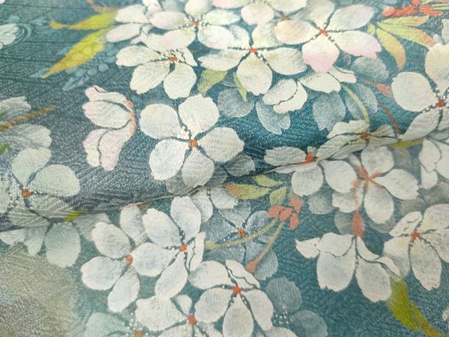 平和屋着物●訪問着 作家物 手描き 桜 暈し染め 正絹 逸品 AABJ8715cs