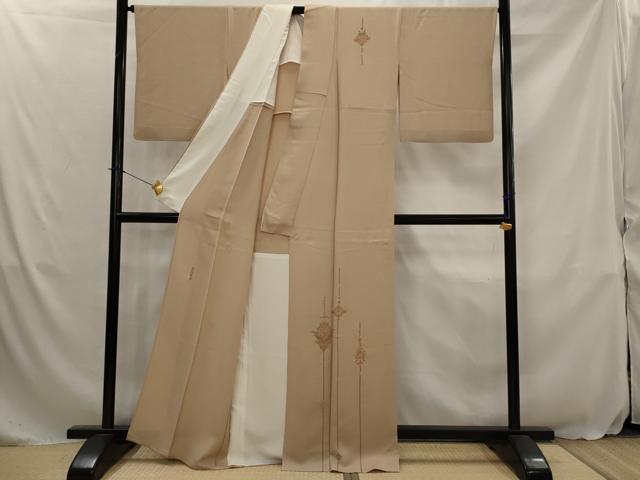 平和屋着物▽中国三大刺繍 蘇州刺繍 訪問着 単衣 更紗花文 金糸 正絹 逸品 AABJ8724st