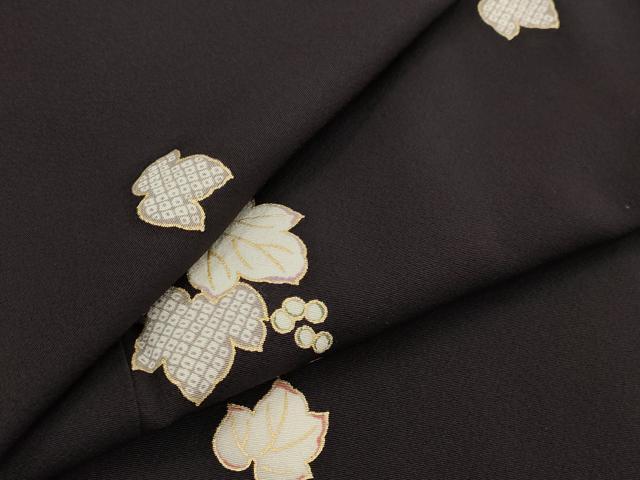 平和屋着物▽上質な小紋 単衣 蔦の葉文 金彩 正絹 逸品 AABJ8730st