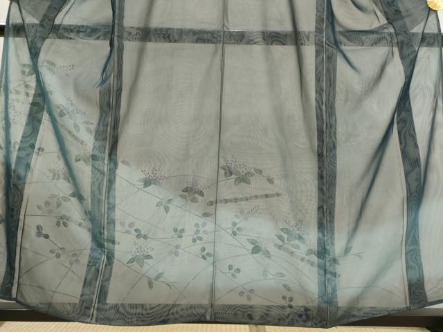 平和屋着物▽訪問着 無双 紗袷 紗×紗 手描き 草花文 暈し染め 正絹 逸品 AABJ8751st