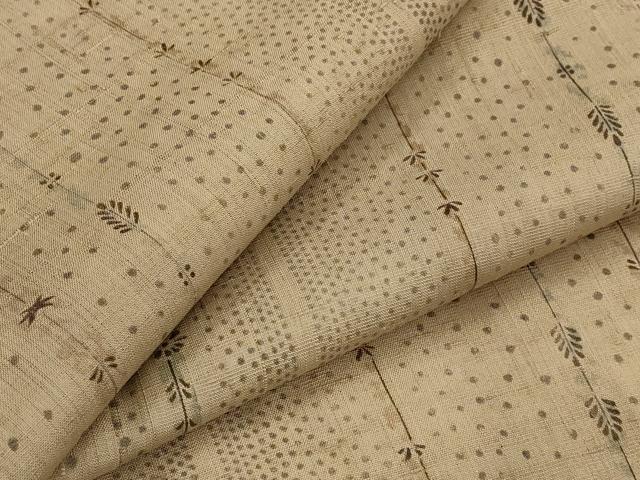 平和屋着物▽生紬 単衣 間道 正絹 逸品 AABJ8755st