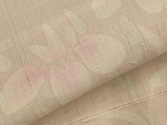平和屋着物▽訪問着 単衣 生紬地 草花文 正絹 逸品 AABJ8758st
