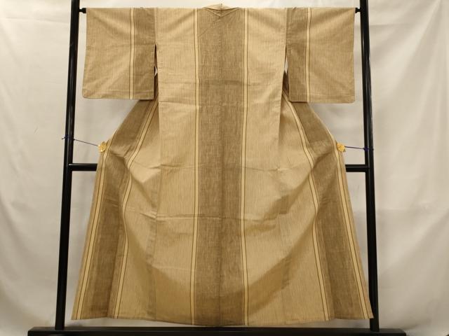 平和屋着物▽上質な紬 単衣 間道 正絹 逸品 AABJ8767st