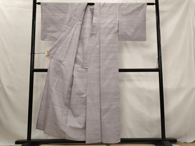平和屋着物▽上質な紬 単衣 色無地 霞文 正絹 逸品 AABJ8776st
