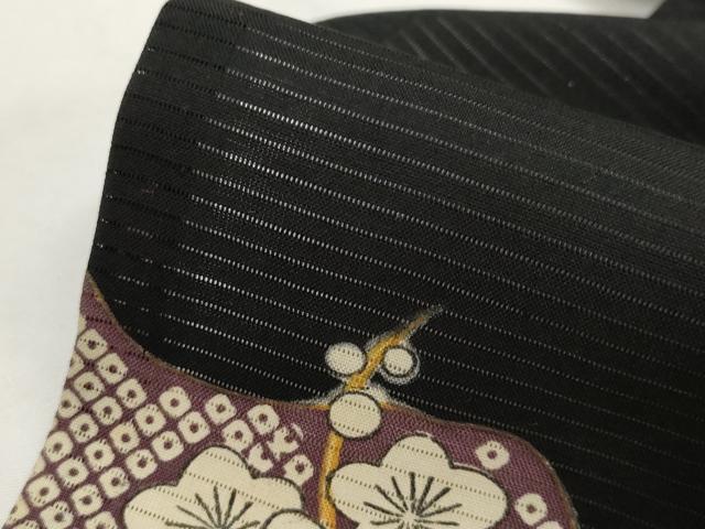 平和屋着物*夏物 黒留袖 絽 駒刺繍 松竹梅御所車文 正絹 逸品 AABJ8781st