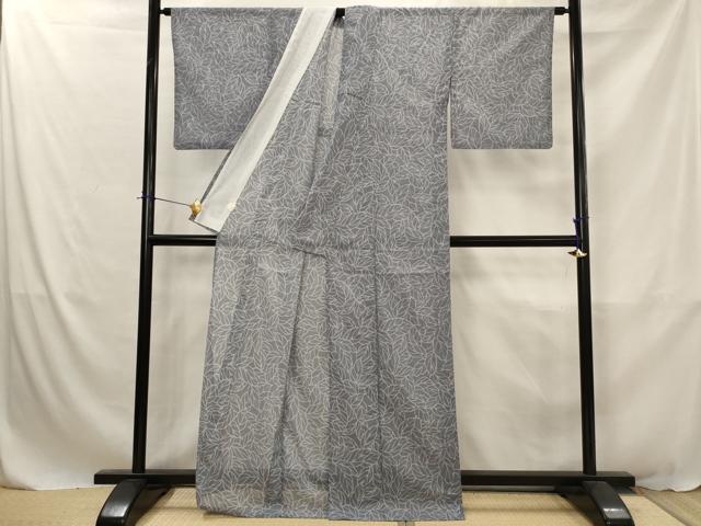 平和屋着物*夏物 小紋 絽 葉尽くし 洗える着物 AABJ8798st