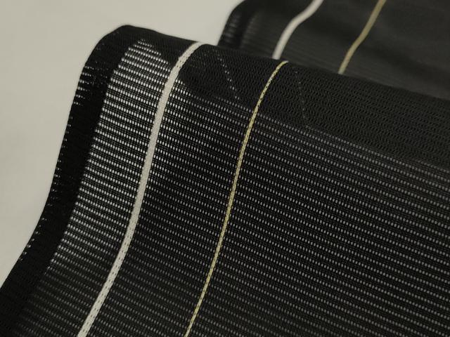 平和屋着物*夏物 小紋 絽 間道 黒地 洗える着物 AABJ8801st