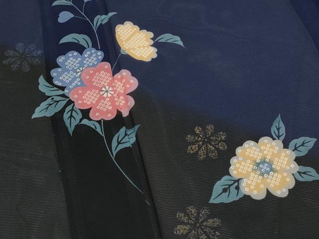 平和屋着物*夏物 訪問着 絽 舞花文 暈し染め 金彩 洗える着物 AABJ8804st