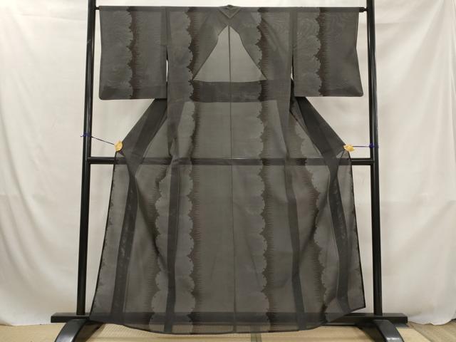 平和屋着物*夏物 本場大島紬 夏大島 雪輪間道 正絹 逸品 AABJ8808st