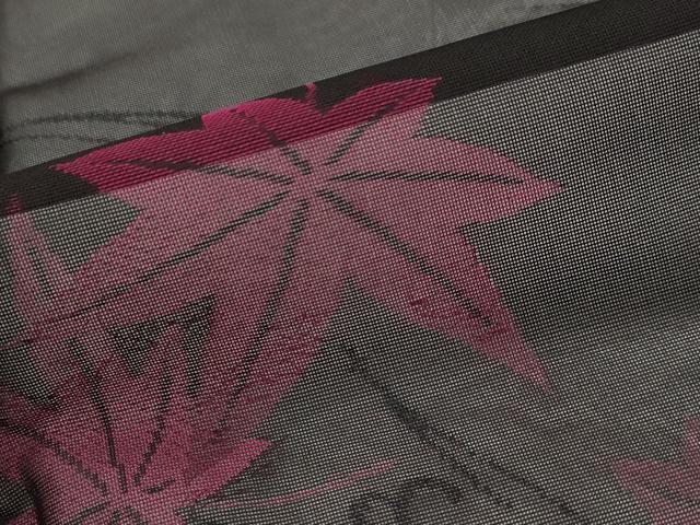 平和屋着物*夏物 小紋 紗 竜田川 黒地 正絹 逸品 未使用 AABJ8818st
