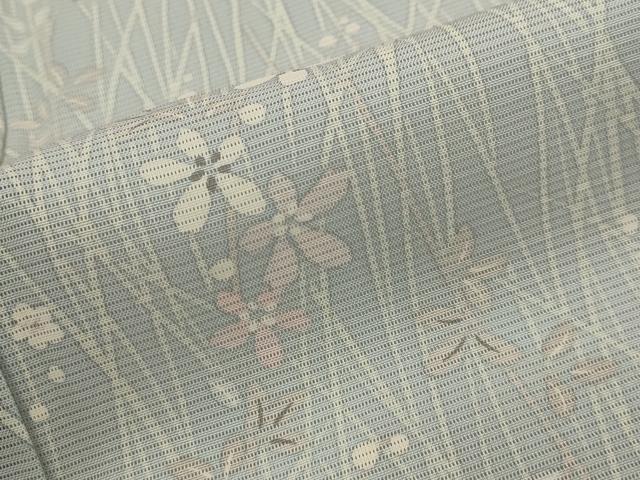 平和屋着物*夏物 小紋 絽 草花文 正絹 逸品 未使用 AABJ8823st
