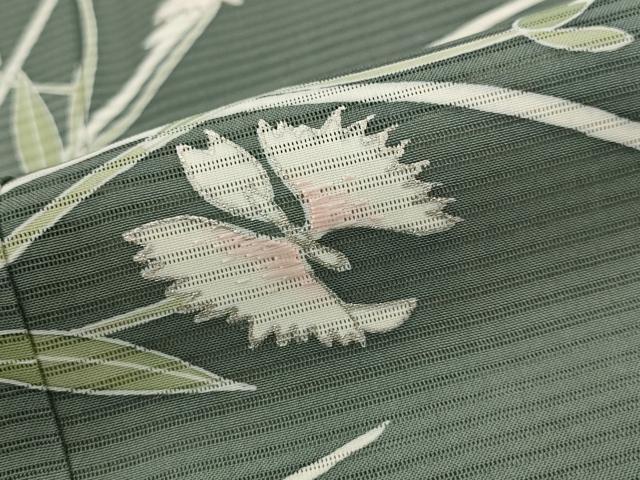 平和屋着物*夏物 訪問着 絽 刺繍 草花文 銀彩 三越扱い 正絹 逸品 AABJ8829st