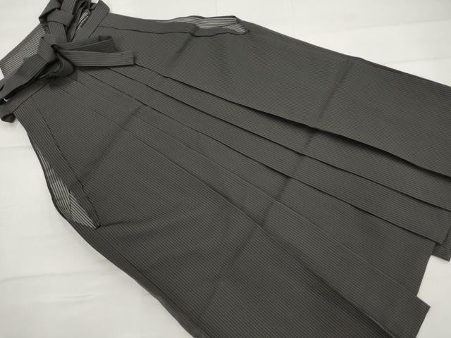 平和屋着物*夏物 男性 馬乗り袴 縦絽 縞 正絹 逸品 AABJ8830st