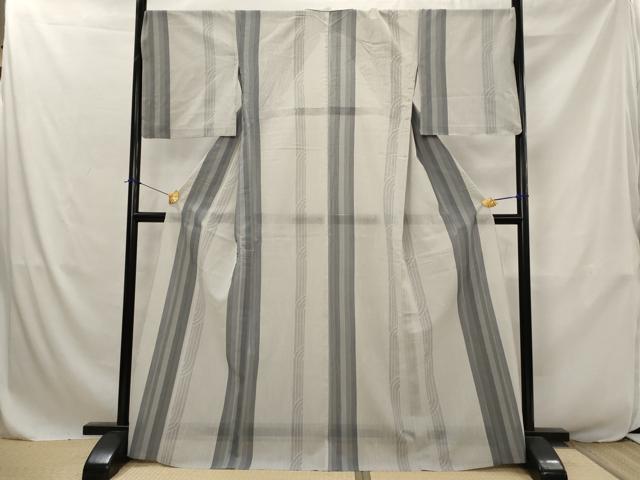 平和屋着物*夏物 結城紬 夏結城 100亀甲 間道 正絹 逸品 AABJ8831st