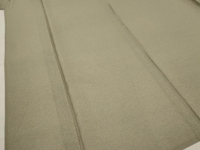 平和屋着物*夏物 石川県指定無形文化財 夏牛首紬 白山工房 手織り 格子 正絹 逸品 AABJ8834st