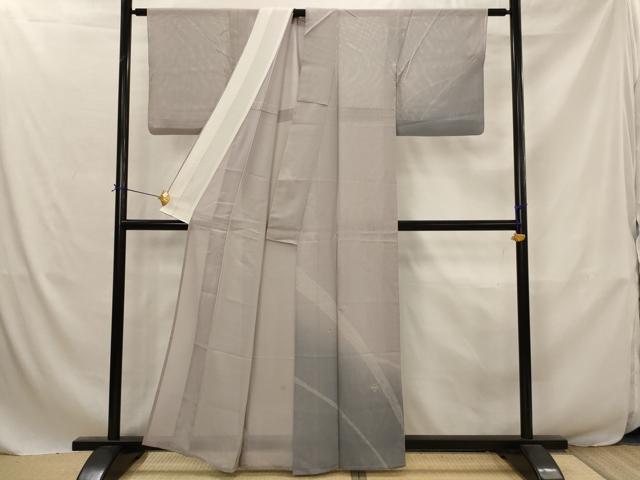 平和屋着物*夏物 訪問着 絽 糸巻き文 暈し染め 銀彩 正絹 逸品 AABJ8846st