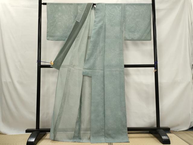 平和屋着物*夏物 小紋 絽 菊尽くし 洗える着物 AABJ8866st