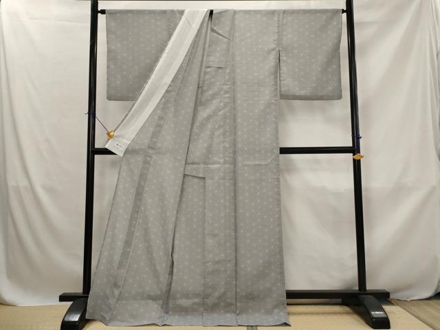 平和屋着物*夏物 小紋 紗 麻の葉文様 やまと誂製 ロング丈 洗える着物 AABJ8880st