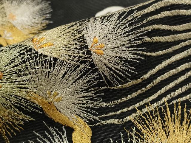 平和屋着物*夏物 黒留袖 絽 刺繍 流水枝松文 金銀糸 洗える着物 AABJ8896st