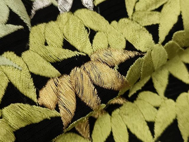 平和屋着物*夏物 黒留袖 絽 刺繍 笹竹文 金銀糸 洗える着物 AABJ8909st