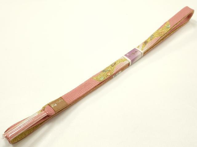 平和屋着物●和装小物 帯締め・帯揚げセット 高麗組 綾出し 枝梅 金糸 暈し 逸品 未使用 AABJ8924ay