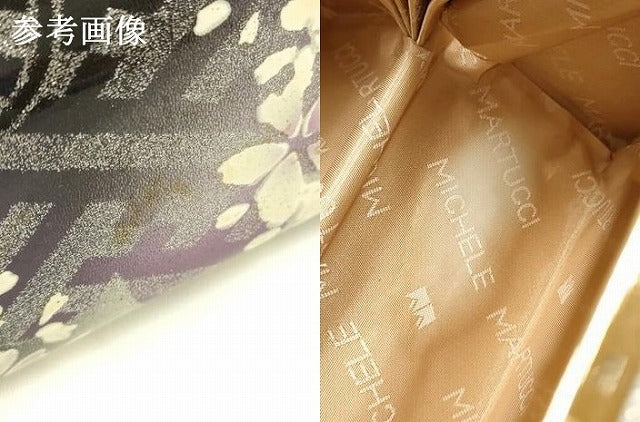 平和屋着物▼和装小物 和装バッグ 振袖用 ハンドバッグ MICHELE MARTUCCI エナメル 舞花文 銀彩 暈し 逸品 AABJ8939ay