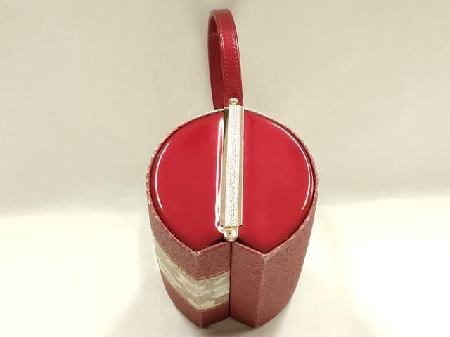 平和屋着物▼和装小物 和装バッグ 振袖用 ハンドバッグ 舞花文 金彩 暈し ラインストーン 逸品 AABJ8941ay