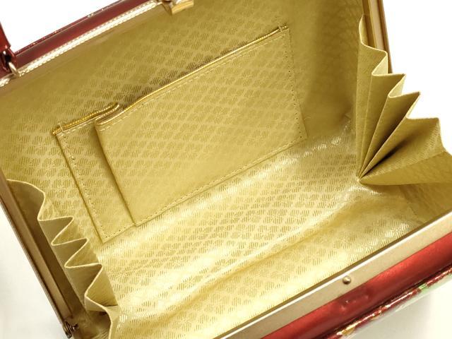 平和屋着物▼和装小物 和装バッグ 振袖用 ハンドバッグ エナメル 舞花文 金銀彩 逸品 AABJ8942ay