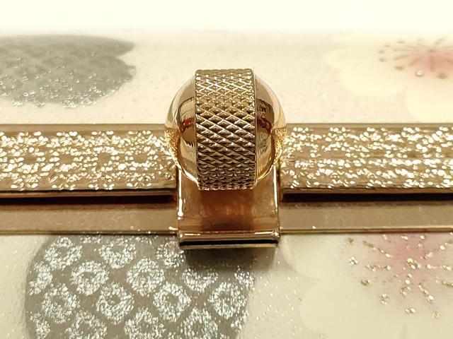 平和屋着物▼和装小物 和装バッグ 振袖用 ハンドバッグ エナメル 舞花文 金銀彩 暈し 逸品 AABJ8944ay