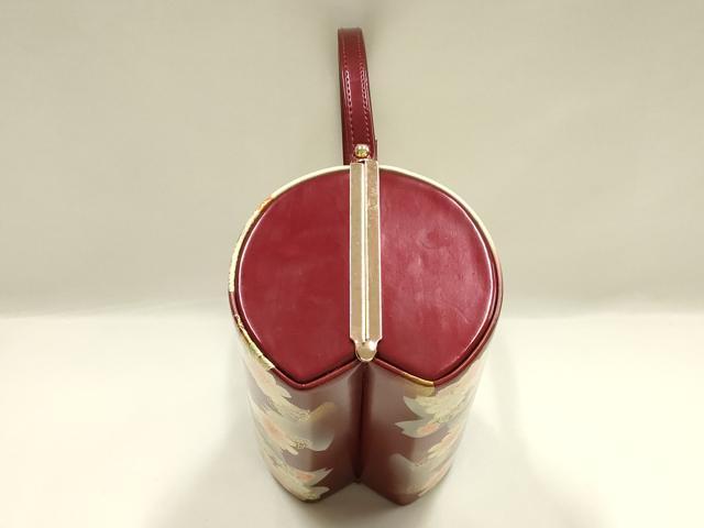 平和屋着物▼和装小物 和装バッグ 振袖用 ハンドバッグ エナメル 花柄 金彩 暈し 逸品 AABJ8945ay