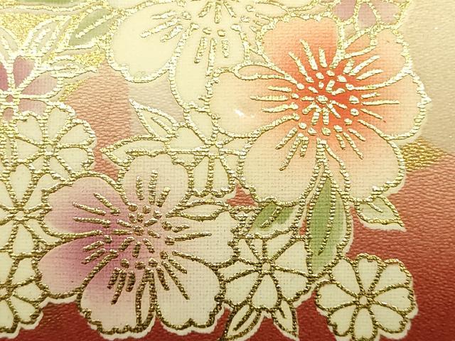 平和屋着物▼和装小物 和装バッグ 振袖用 ハンドバッグ エナメル 花柄 金彩 暈し 逸品 AABJ8945ay