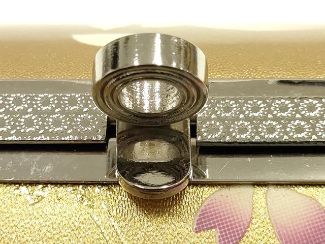 平和屋着物▼和装小物 和装バッグ 振袖用 ハンドバッグ エナメル 舞花文 桜 金彩 暈し 逸品 AABJ8947ay