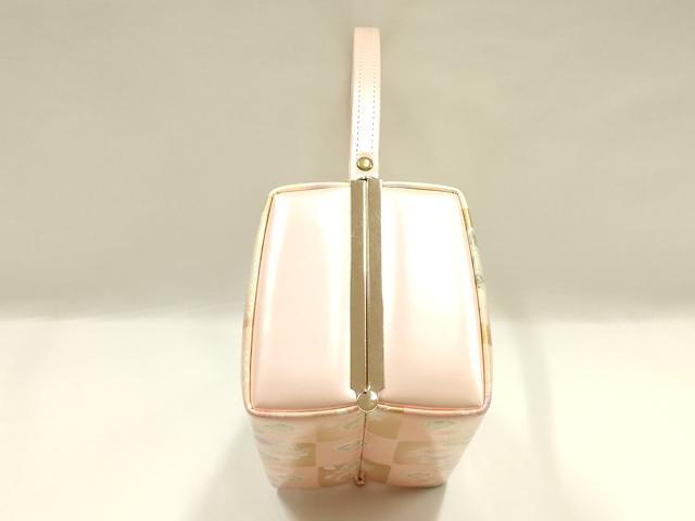 平和屋着物▼和装小物 和装バッグ 振袖用 ハンドバッグ MICHELE MARTUCCI エナメル 市松花文 金銀彩 逸品 AABJ8955ay