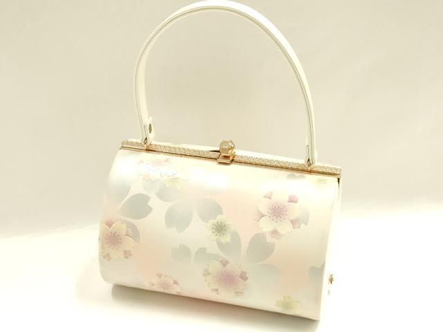 平和屋着物▼和装小物 和装バッグ 振袖用 ハンドバッグ MICHELE MARTUCCI エナメル 舞花文 金彩 逸品 AABJ8957ay