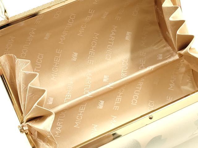 平和屋着物▼和装小物 和装バッグ 振袖用 ハンドバッグ MICHELE MARTUCCI エナメル 舞花文 金彩 逸品 AABJ8957ay
