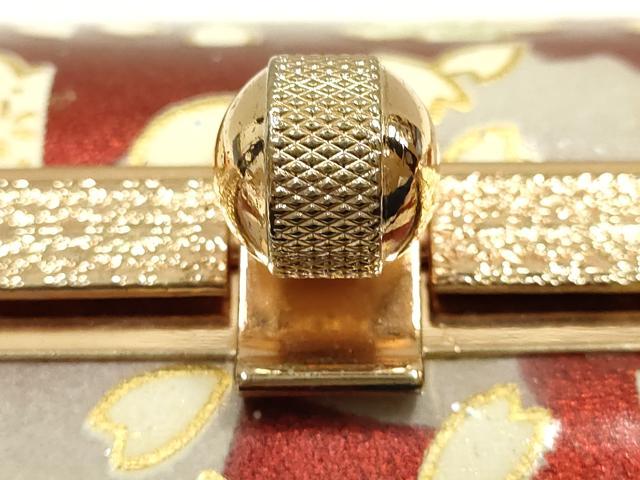 平和屋着物▼和装小物 和装バッグ 振袖用 ハンドバッグ エナメル 舞花文 桜 金彩 暈し 逸品 AABJ8958ay